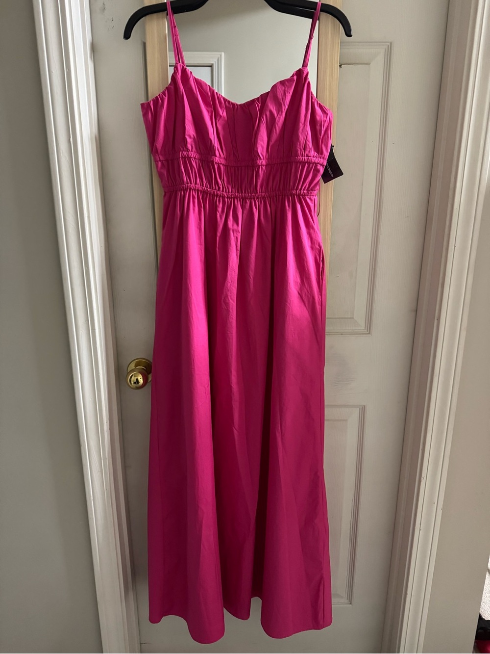 French Connection Hot Pink Spaghetti-Strap Maxi Dress NWT